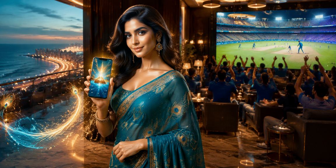 Player purchasing lottery ticket on mobile in vibrant Indian market