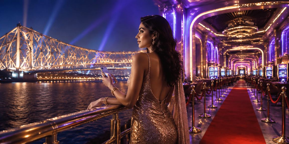 Mobile lottery ticket purchase in vibrant Kolkata market scene