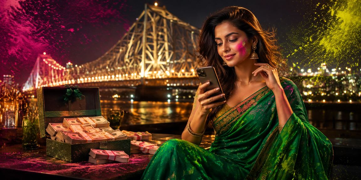Modern Indian mobile casino user in Kolkata